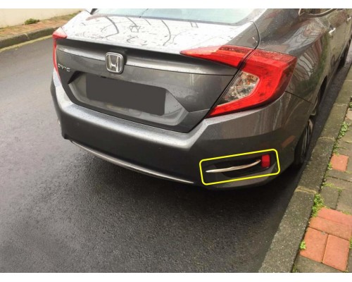 Накладки на задние противотуманки (2 шт., нерж) для Honda Civic Sedan X 2016-2021