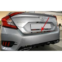 Кромка багажника (нерж) OmsaLine - Итальянская нержавейка для Honda Civic Sedan X 2016-2021 гг