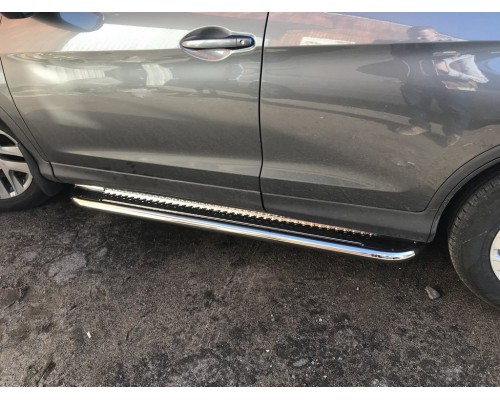 Бічні пороги KB001 (нерж) 60 мм для Honda CRV 2012-2016
