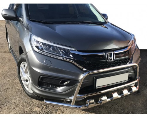 Передній захист WT003-ST-V2 (нерж.) для Honda CRV 2012-2016