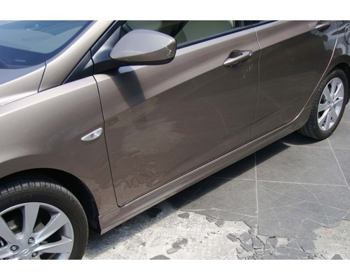 Боковые Пороги DPT (грунтованные под покраску) для Hyundai Accent 2011-2017 гг
