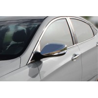 Накладки на зеркала без повторителя (2 шт, нерж.) для Hyundai Elantra 2011-2015