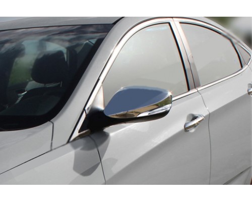 Накладки на дзеркала без повторювача (2 шт, нерж.) для Hyundai Elantra 2011-2015 - 50178-11