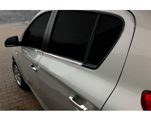 Нижние молдинги стекол (6 шт., нерж) для Hyundai i20 2008-2012 - 49686-11