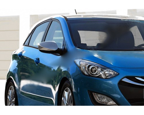 Накладки на зеркала без поворотника (2 шт, нерж.) OmsaLine - Итальянская нержавейка для Hyundai I-30 2012-2017 - 63060-11