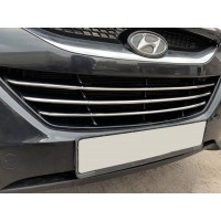 Смужки на решітку радіатора (3 шт, нерж) для Hyundai IX-35 2010-2015
