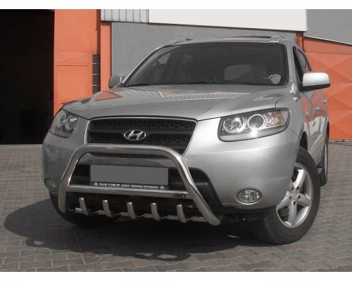 Кенгурятник WT003 (нерж.) для Hyundai Santa Fe 2 2006-2012