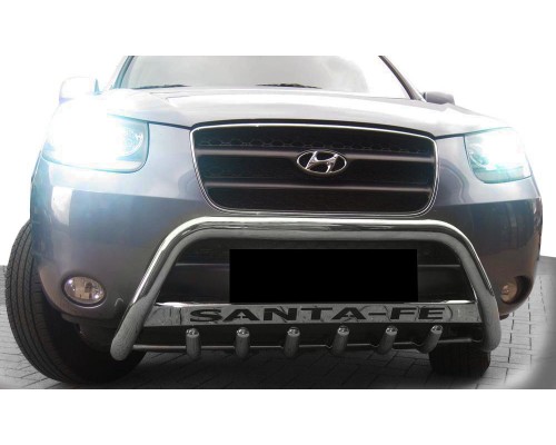 Кенгурятник WT004 (нерж.) для Hyundai Santa Fe 2 2006-2012