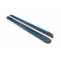 Боковые пороги Maya Blue-Black (2 шт., алюминий) для Hyundai Santa Fe 2 2006-2012