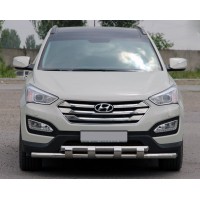 Передня дуга ST015 (нерж.) для Hyundai Santa Fe 3 2012-2018