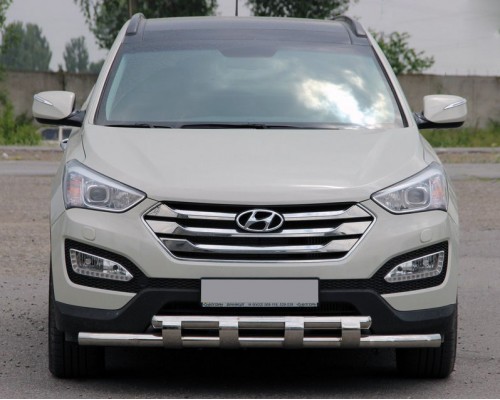 Передня дуга ST015 (нерж.) для Hyundai Santa Fe 3 2012-2018