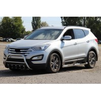 Передня дуга WT003 (нерж.) для Hyundai Santa Fe 3 2012-2018