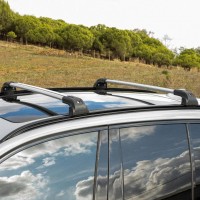 Поперечины на интегрированные рейлинги Strong V2 120 см (2 шт) Серый для Hyundai Santa Fe 4 2018-2023 гг