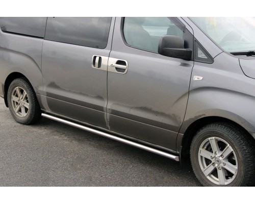 Бічні труби BB001 (2 шт., нерж.) 60 мм для Hyundai H200, H1, Starex 2008+
