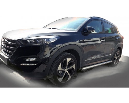 Бічні труби (2 шт., нерж) для Hyundai Tucson TL 2016-2021