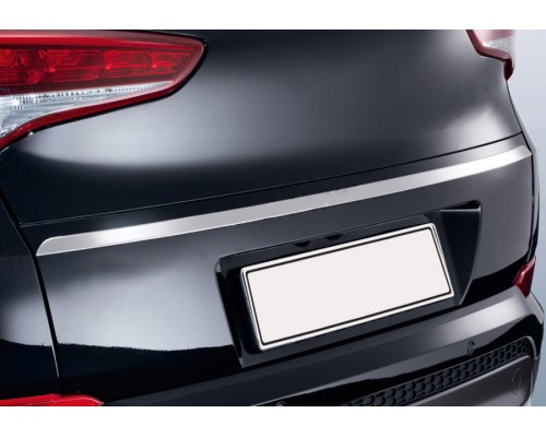 Кромка над номером (верхняя, узкая, нерж) OmsaLine - Итальянская нержавейка для Hyundai Tucson TL 2016-2021 - 52305-11