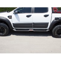 Бічні пороги Dakar Чорні V2 без підсвічування (2 шт, метал) для Isuzu D-Max 2011-2019