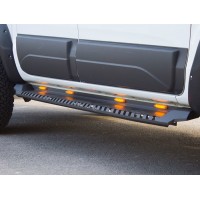 Бічні пороги Dakar Чорні V1 з підсвічуванням (2 шт, метал) для Isuzu D-Max 2011-2019