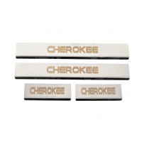 Накладки на пороги V-2 (4 шт, нерж) для Jeep Grand Cherokee WK2 2010-2021 гг