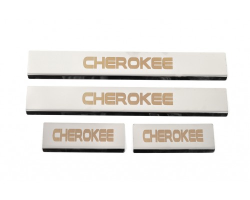 Накладки на пороги V-2 (4 шт, нерж) для Jeep Grand Cherokee WK2 2010-2021 гг