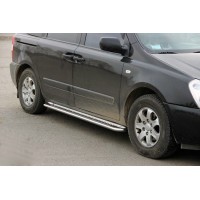 Бічні пороги KB001 (нерж) 60 мм для Kia Carnival