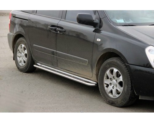 Бічні пороги KB001 (нерж) 60 мм для Kia Carnival