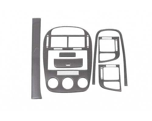 Накладки на панель 2006-2009 Карбон, Клімат для Kia Cerato 1 2004-2009