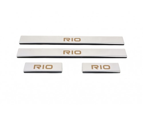 Kia Rio 2005-2011 Накладки на пороги Carmos (4 шт, нерж.) - 61110-11