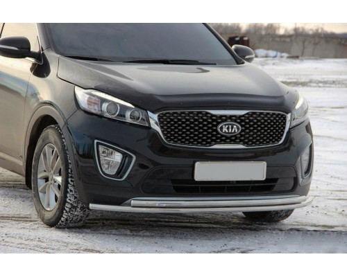 Передній захист ST014 60/42мм (нерж) для Kia Sorento UM 2015-2020