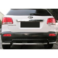 Задні кути з центральною AK007-3 (2 шт, нерж.) для Kia Sorento XM 2009-2014
