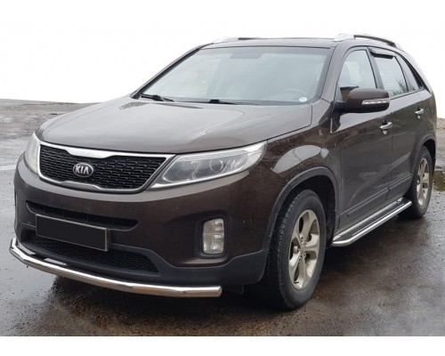 Передній захист ST008 (2013-2015, нерж.) для Kia Sorento XM 2009-2014