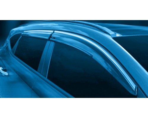Вітровики з хромом (4 шт, Sunplex Chrome) для Kia Sportage 2015-2021