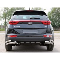 Задній захист куточки подвійні AK003-double (нерж) для Kia Sportage 2015-2021