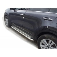 Бічні підніжки KB001 (2 шт, нерж) 60 мм для Kia Sportage 2015-2021