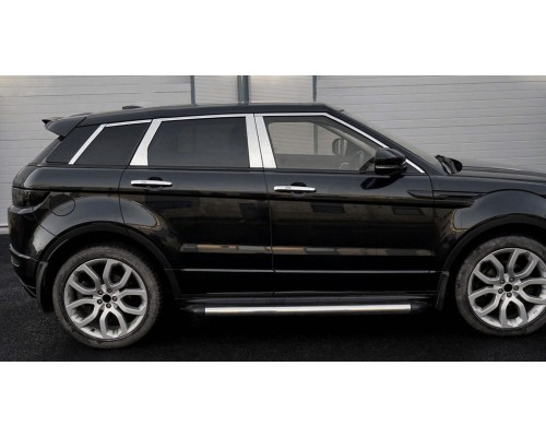 Молдинг дверных стоек (6 шт, нерж.) для Range Rover Evoque 2012-2018 - 57329-11
