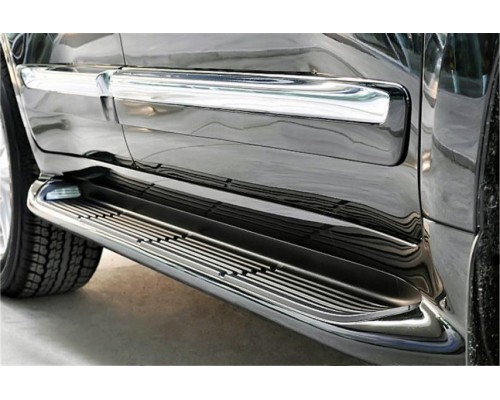 Бічні пороги (дизайн Lexus 2012-2016) Чорні для Lexus LX570/450d - 61046-11