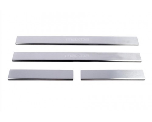Накладка на пороги Carmos (4 шт, нерж) V-2 для Mazda 2 2007-2014 гг