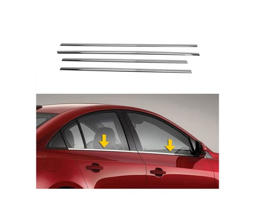 Окантовка окон (4 шт, нерж) Седан для Mazda 3 2009-2013 - 59121-11
