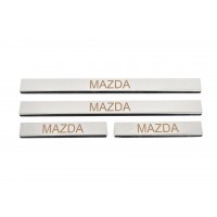 Накладка на пороги Carmos (4 шт, нерж) V-3 для Mazda 6 2003-2008 гг