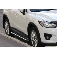 Бічні пороги KB001 (нерж) 60 мм для Mazda CX-3 2015+