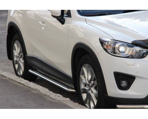 Бічні пороги KB001 (нерж) 60 мм для Mazda CX-3 2015+