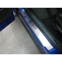 Накладки на пороги Натанико (4 шт, нерж.) Premium - лента 3М, 0.8мм для Mazda CX-7 2006-2012