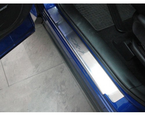Накладки на пороги Натанико (4 шт, нерж.) Premium - лента 3М, 0.8мм для Mazda CX-7 2006-2012 - 51310-11