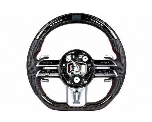 Руль AMG 2021-Style (Карбон, LED, 3pin) для Mercedes A-class W176 2012-2018 гг