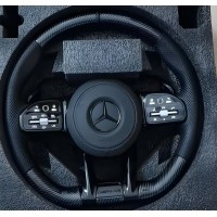 Руль AMG 2018-Style (Карбон -2026 Черные Кнопки, 3pin) для Mercedes A-class W176 2012-2018 гг