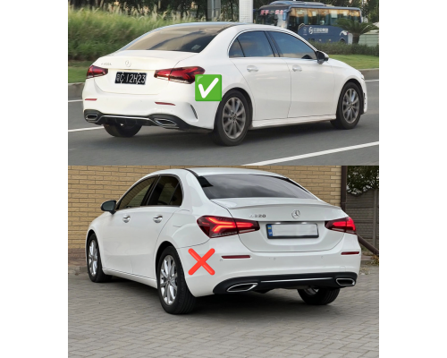 Задний диффузор с насадками (Дизайн A45 SD) для Mercedes A-сlass W177 2018- гг