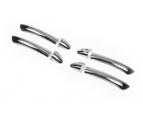 Накладки на ручки (4 шт, нерж) Carmos - Турецкая сталь для Mercedes C-class W203 2000-2007 - 60828-11