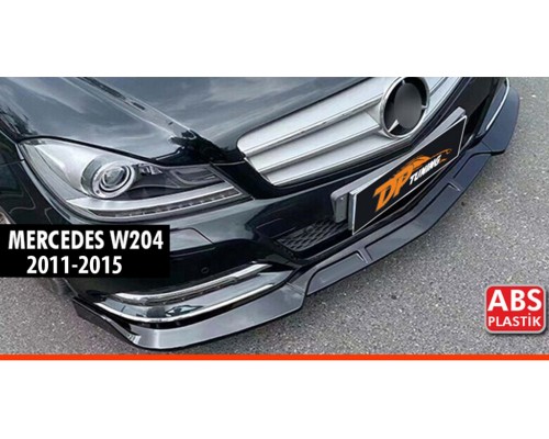 Накладка на передний бампер DPT V1 (2011-2015, черный глянец) для Mercedes C-class W204