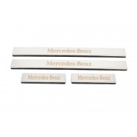 Накладки на пороги Carmos (4 шт, нерж) для Mercedes C-class W204 2007-2015 гг