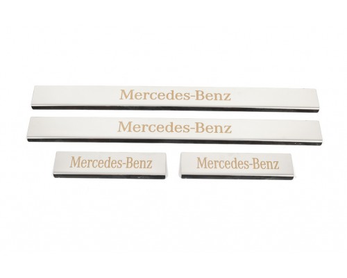 Накладки на пороги Carmos (4 шт, нерж) для Mercedes C-class W204 2007-2015 гг